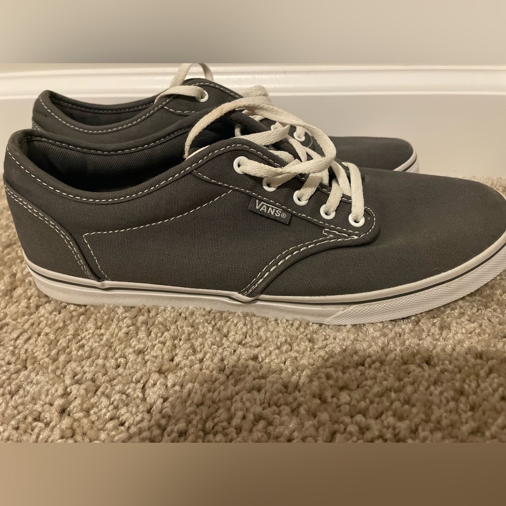 Vans Canvas Sneakers in Gray with White Laces